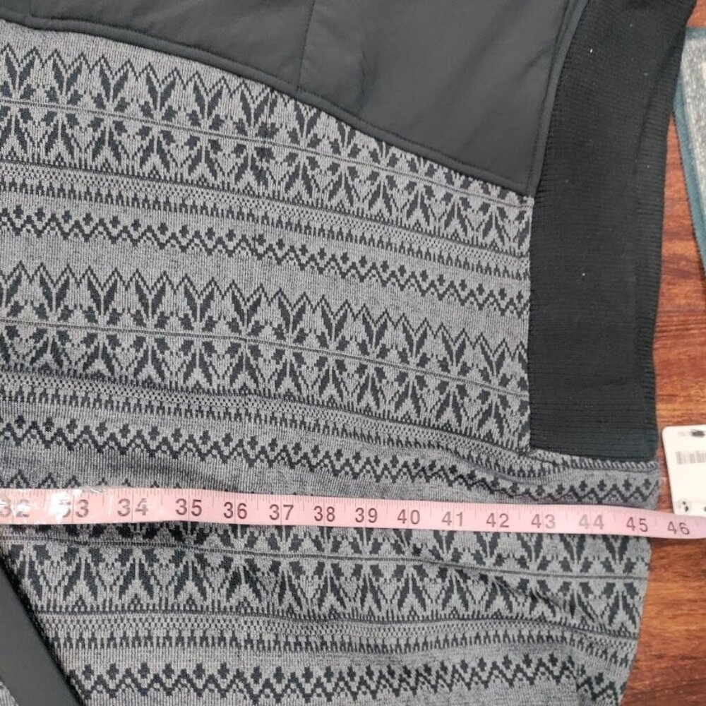 NWT Free People Womens L Movement Heritage Oversized Pullover Poncho Black/Grey - Picture 8 of 10